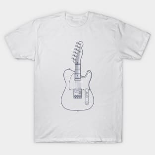 Three Frets T-Style Electric Guitar Outline T-Shirt